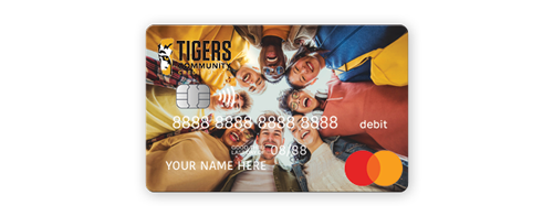 Image of an original image printed on a Tigers Community debit cards