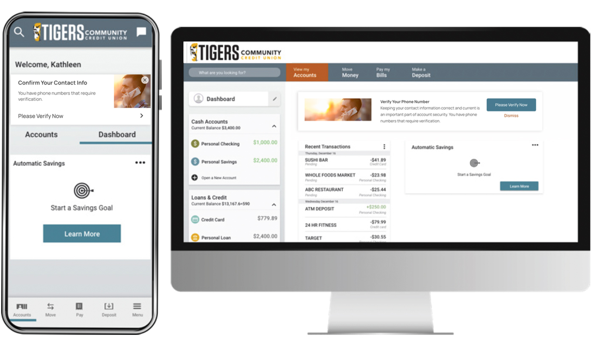 plinqit on digital banking online and mobile dashboards
